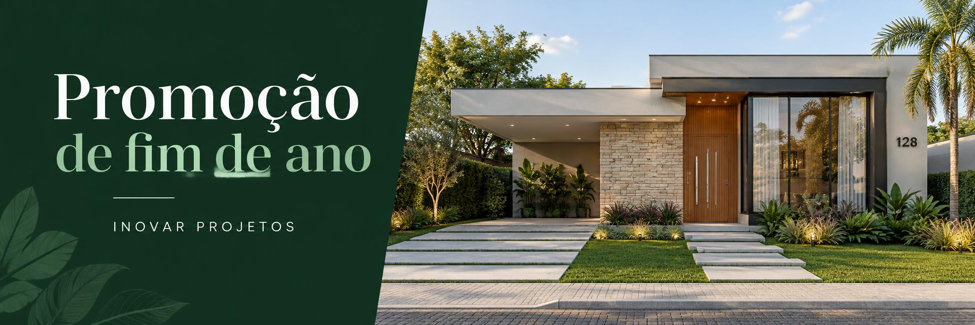 Promoção de fim de ano — Inovar Projetos, fachada de casa ilustrativa