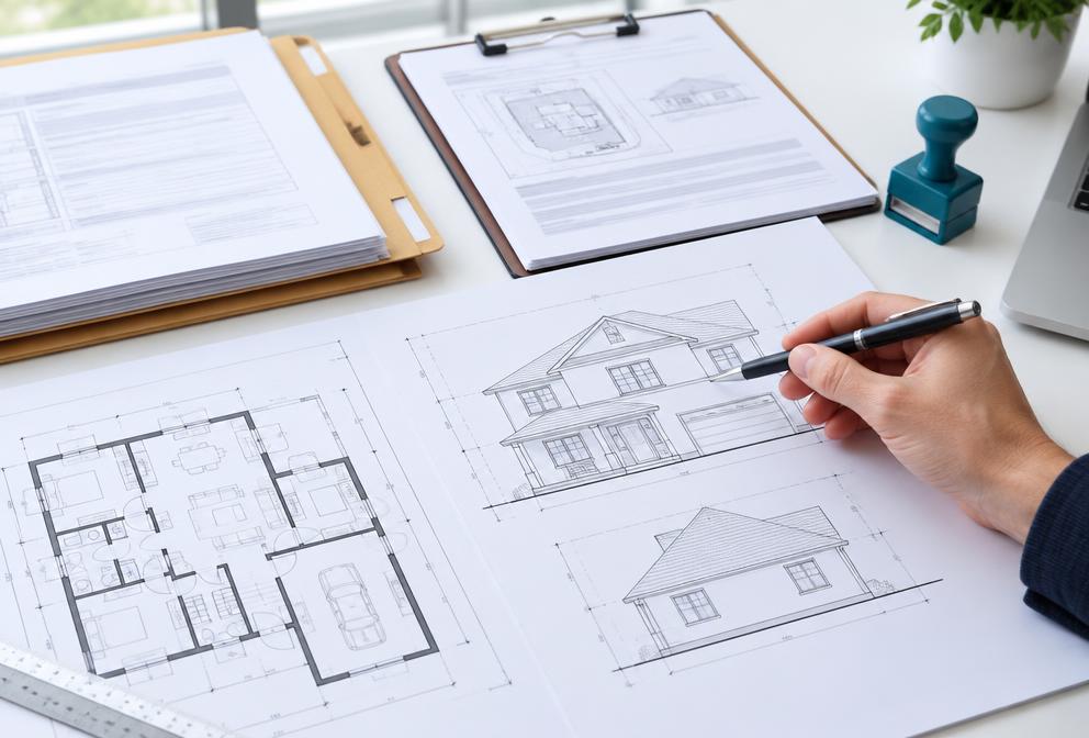 Representação da revisão de documentação técnica residencial